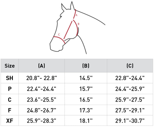 Size chart: Halters