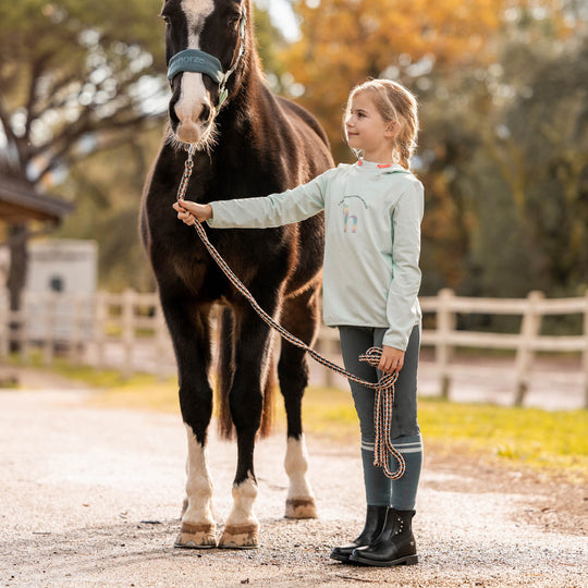 Horze Lola Kids Long Sleeved Half Zip Tec Shirt image 