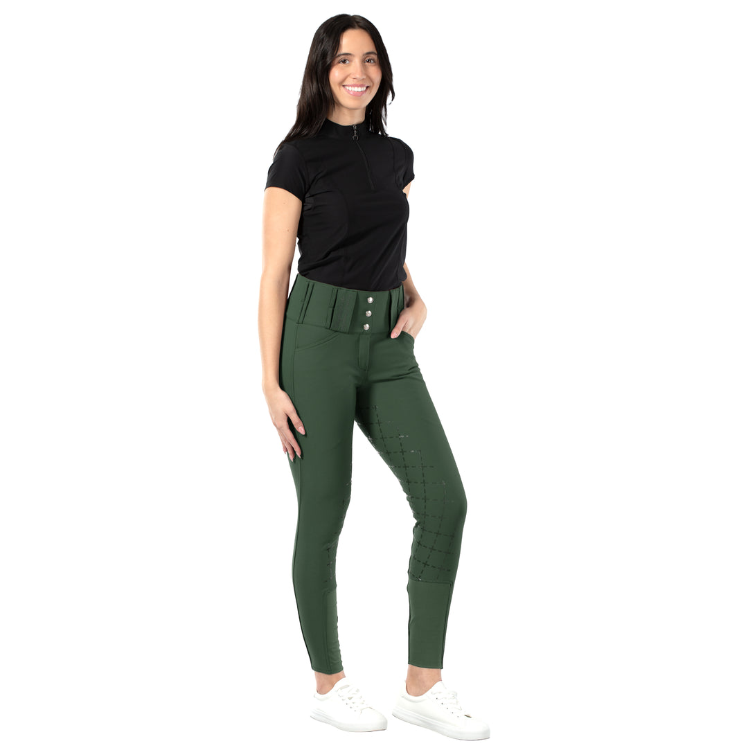 Horze Desiree Womens Silicone Full Seat Breeches with Belt Loops image 