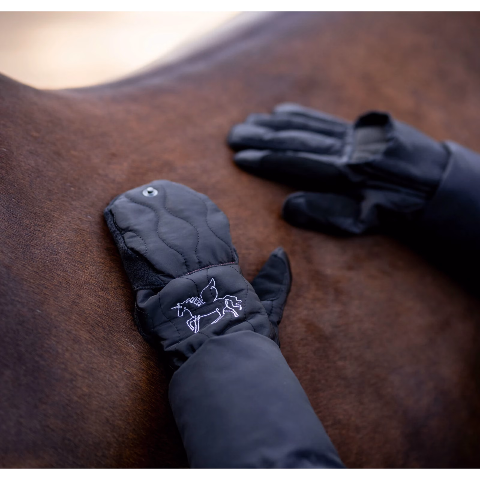 Horze Noa Kids Fleece Lined 3 Finger Winter Gloves