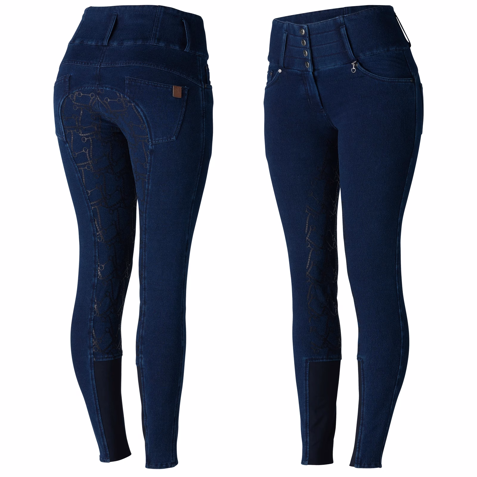 Horze Kacy Womens Denim Look Winter Full Seat Breeches