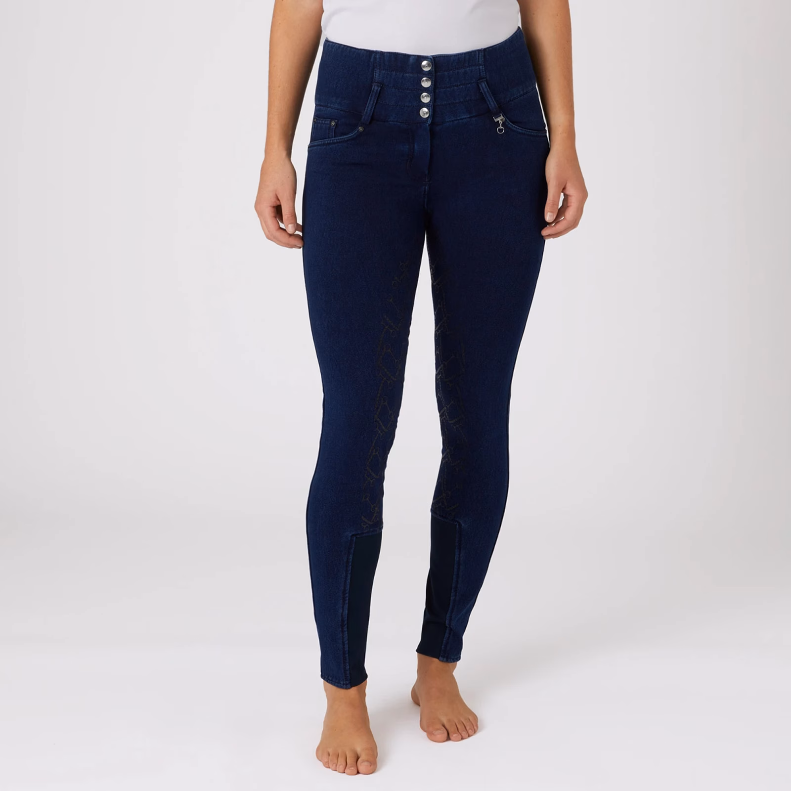Horze Kacy Womens Denim Look Winter Full Seat Breeches