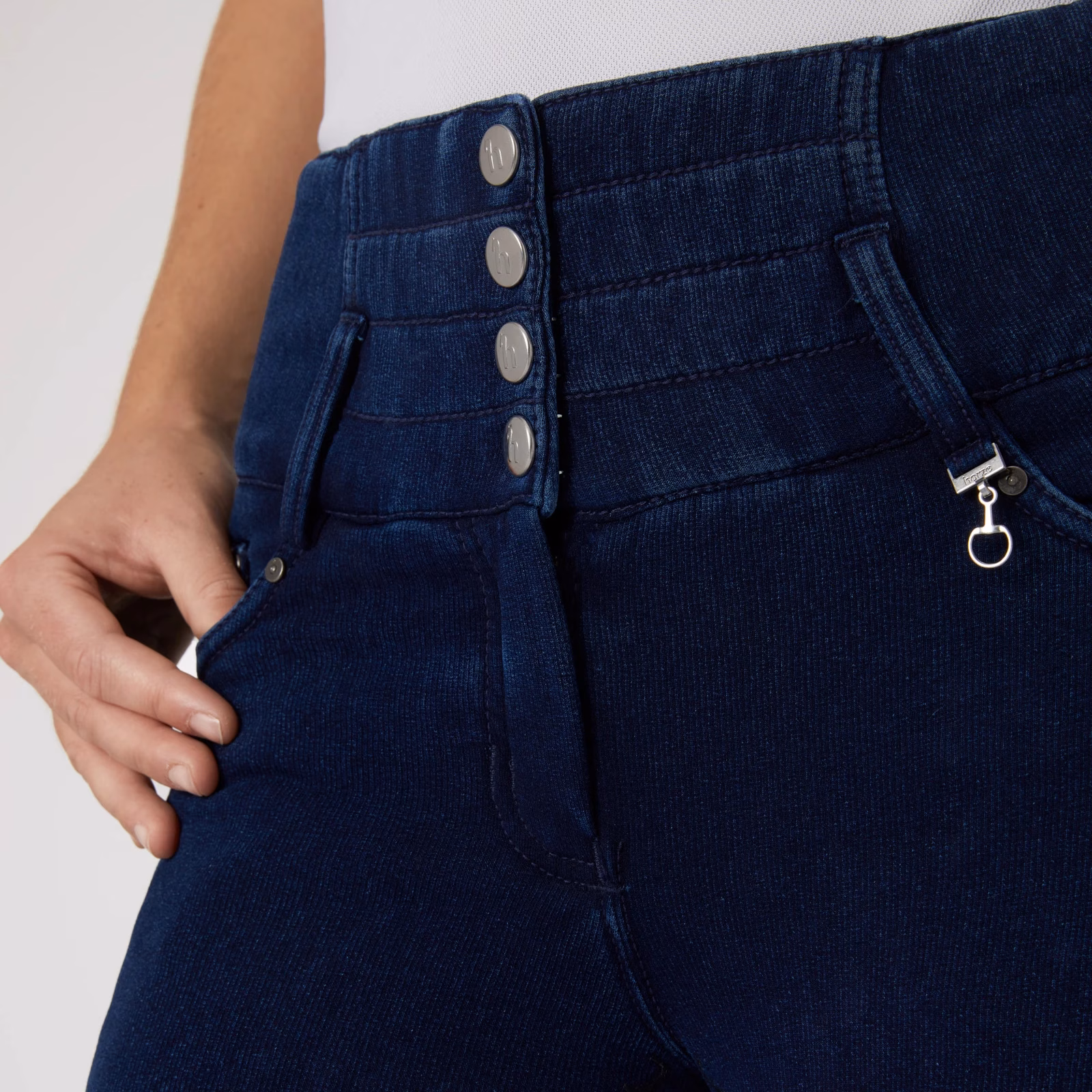 Horze Kacy Womens Denim Look Winter Full Seat Breeches