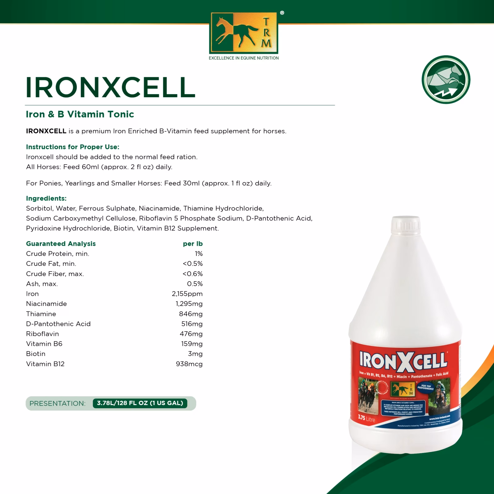 TRM IronXcell Liquid Horse Feed