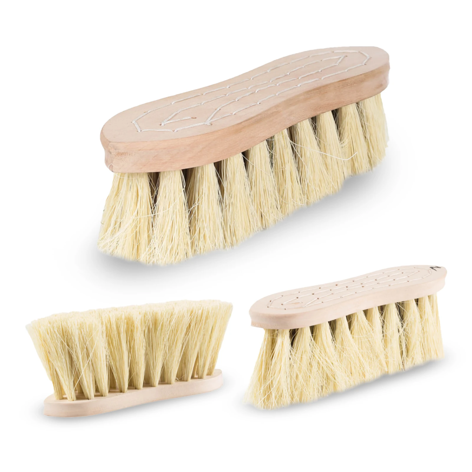 Horze Natural Bristle Wood Back Brush Set